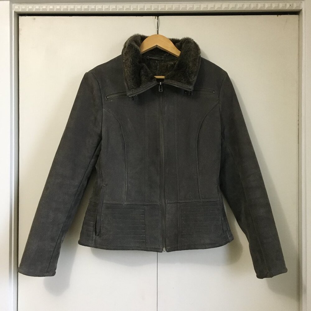 Y2K Vintage Luxury Thick Heavy Genuine Leather Rebel Moto Biker Jacket - Small